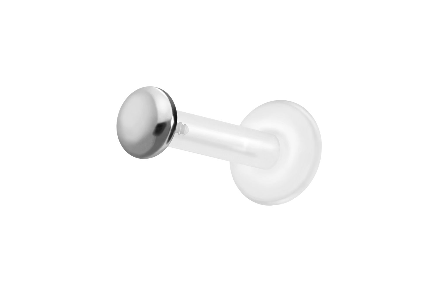 PTFE Labret mit Innengewinde + Titan-Aufsatz FLACH